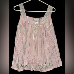 Vintage Earth Angels XL 100% Cotton Pajama Top Sleeveless Sleep Shirt Size XL